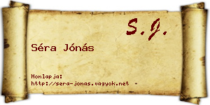 Séra Jónás névjegykártya
